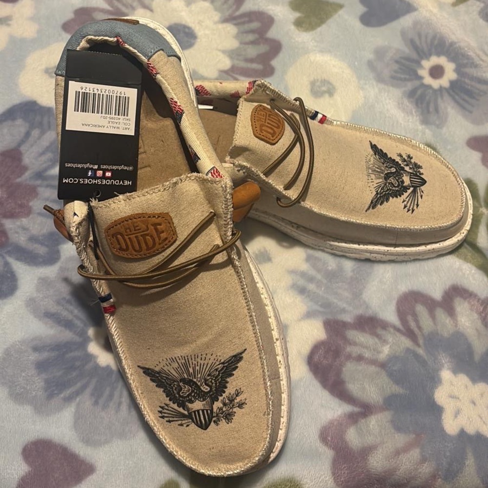 Hey Dude Tan Canvas Shoes